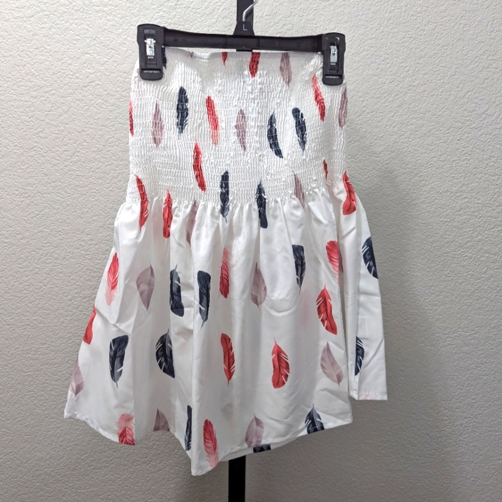 3/$14 Strapless Feather Print Skirt